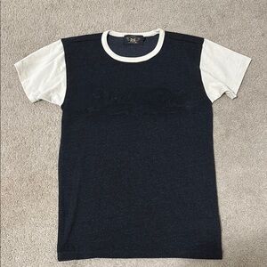 Ralph Lauren RRL Men's Navy and White T-Shirt